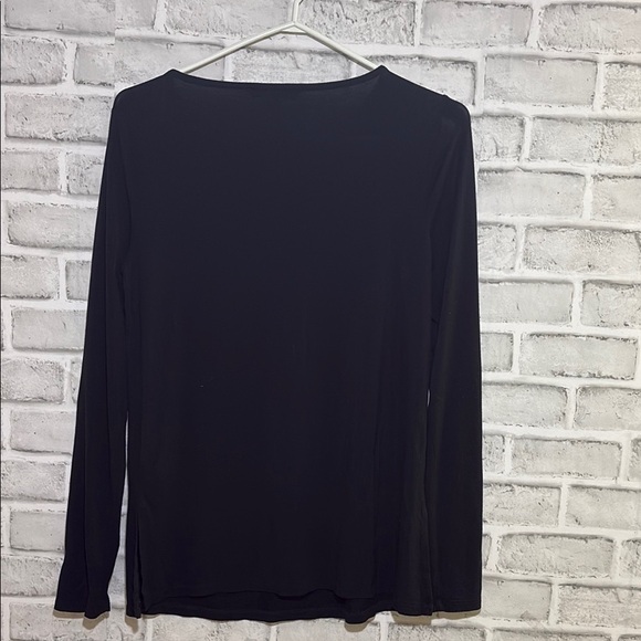 Cable & Gauge Ladies Medium Black Long Sleeve Blouse w/ silver gems - Picture 6 of 6